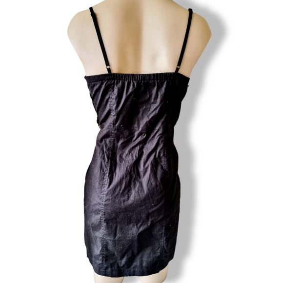 Gothic / grunge vintage 2000's Y2k, black dress with lace trim fits AU 8 10 12 - Picture 5 of 8